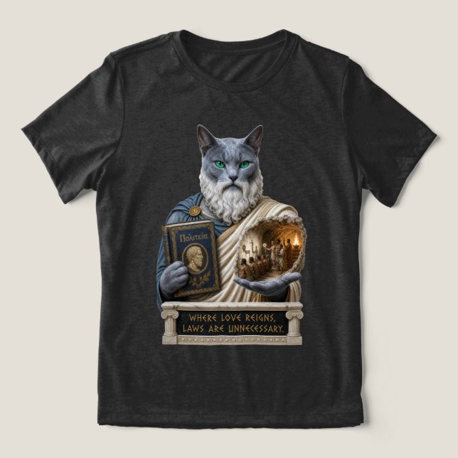 T-shirt En Tri-matière Chat Platoon Bleu Russe (Design Recto)