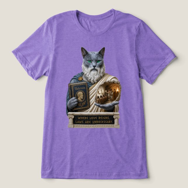 T-shirt En Tri-matière Chat Platoon Bleu Russe (Design Recto)