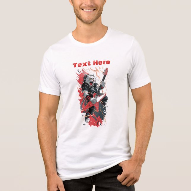 T-shirt En Tri-matière Chat Rockstar (Recto)