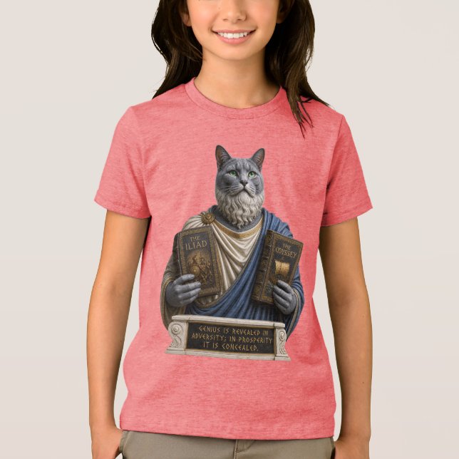 T-shirt En Tri-matière Chat Russe Bleu Homère (Recto)