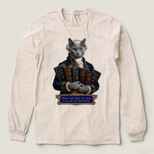 T-shirt En Tri-matière Chat Russian Blue Emmanuel Kant (Motif devant)