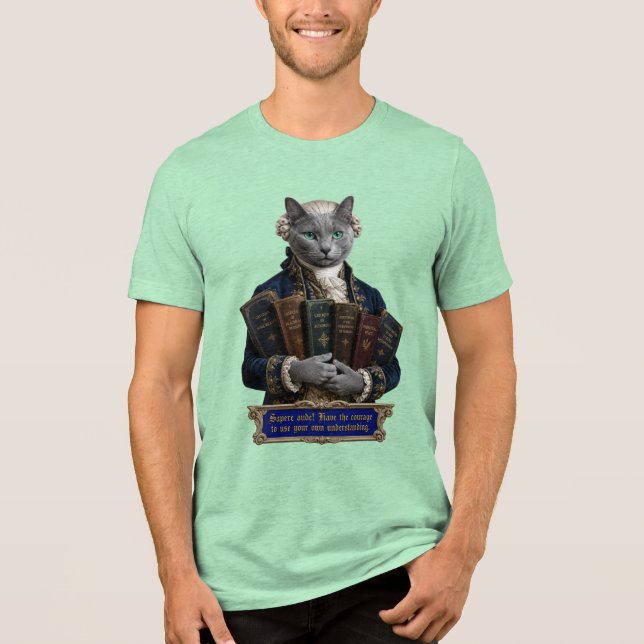 T-shirt En Tri-matière Chat Russian Blue Emmanuel Kant (Recto)