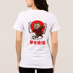 T-shirt En Tri-matière Chat Samouraï Féroce Football pour les fans d'anim