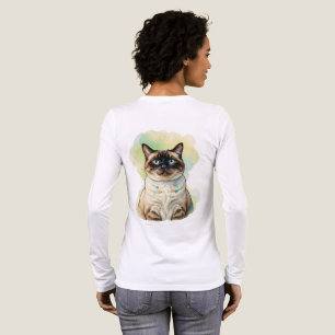 T-shirt En Tri-matière Chat siamois mignon Yeux bleus Aquarelle Art pour