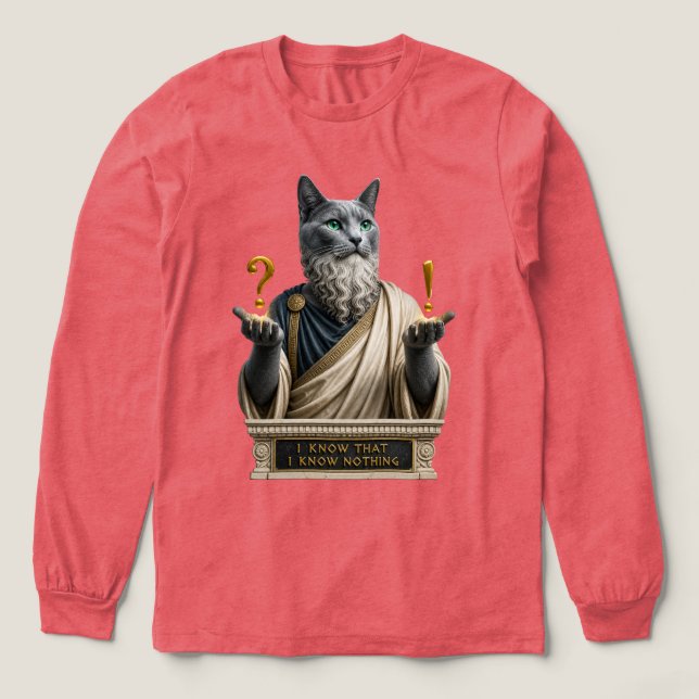 T-shirt En Tri-matière Chat Socrate Bleu Russe (Motif devant)