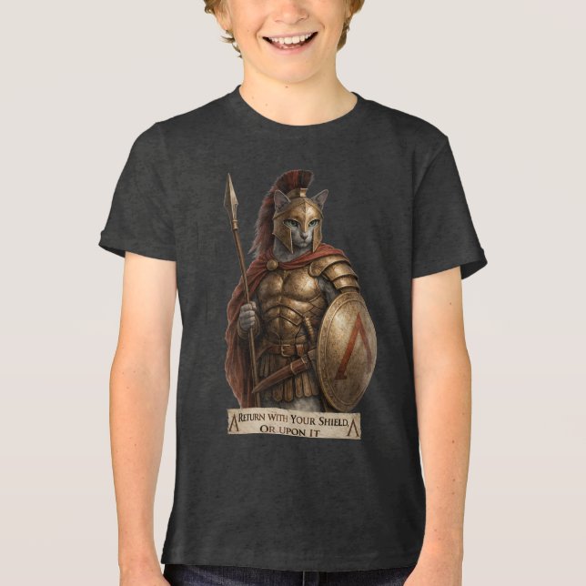 T-shirt En Tri-matière Chat Spartan Blue Russe (Recto)