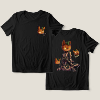 T-shirt En Tri-matière Chat squelette de citrouille d'Halloween effrayant