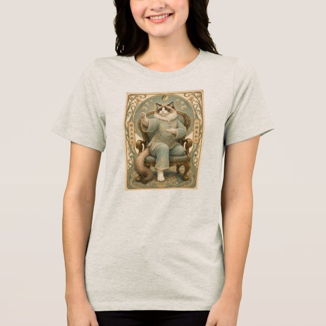 T-shirt En Tri-matière Chat Tai Chi chaise (Recto)