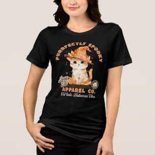 T-shirt En Tri-matière Chaton de l'ambiance d'Halloween mignon Chapeau de