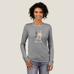T-shirt En Tri-matière Chaton Tigré Gris Manches Longues