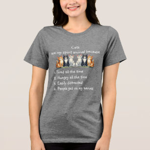 T-shirt En Tri-matière Chats drôles sont humour d'animal spirituel Aquare