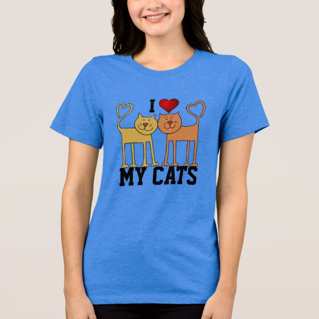 T-shirt En Tri-matière Chats : J'adore mes chats (Recto)