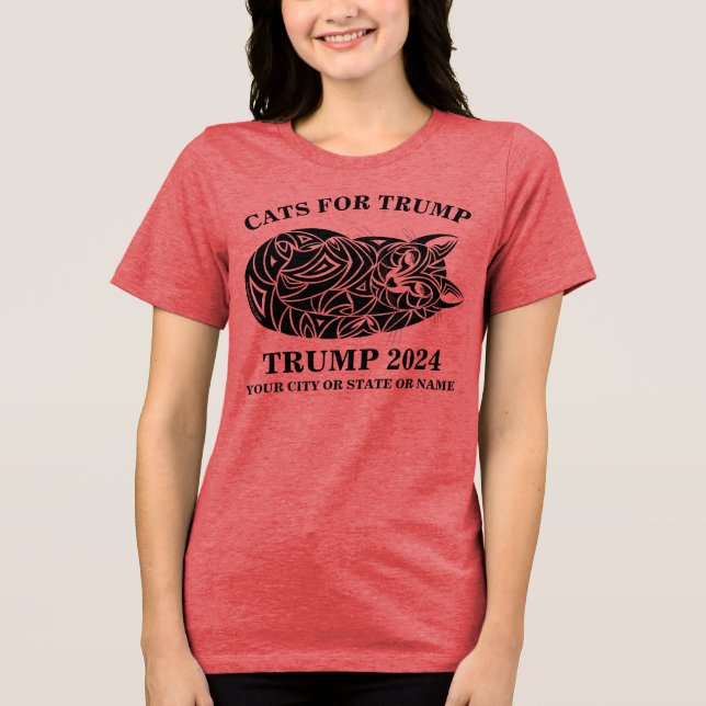 T-shirt En Tri-matière Chats mignons Pour Trump (Recto)