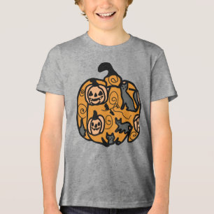 T-shirt En Tri-matière Chats noirs rétros et rêves Citrouilles