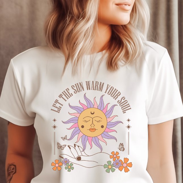 T-shirt En Tri-matière Chauffer votre âme Retro Boho Sun (Créateur téléchargé)