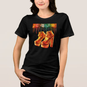 T-shirt En Tri-matière Chaussures à semelles compensées de style rétro 19