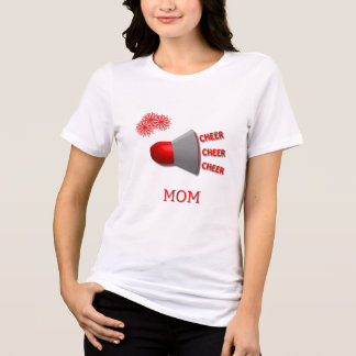 T-shirt En Tri-matière Cheer Cheer Cheer MOM Megaphone PomPoms