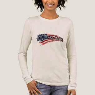 T-shirt En Tri-matière Chemise à manches longues avec drapeau américain v