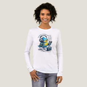 T-shirt En Tri-matière Chemise à manches longues avec un joli oiseau bleu