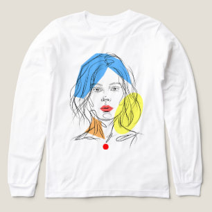 T-shirt En Tri-matière Chemise à manches longues Portrait de femme en lig