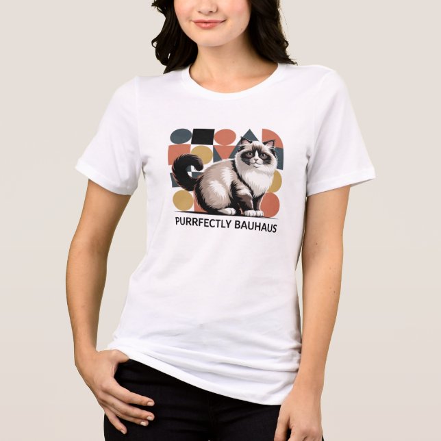 T-shirt En Tri-matière Chemise D'Art Moderne Bauhaus Ragdoll Chat (Recto)