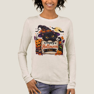 T-shirt En Tri-matière Chemise de chat Halloween personnalisée Cadeau pou