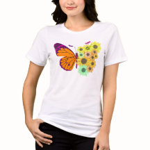 Chemise de jardin papillon et tournesol