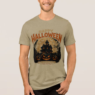 T-shirt En Tri-matière Chemise de maison hantée crâne Halloween vintage