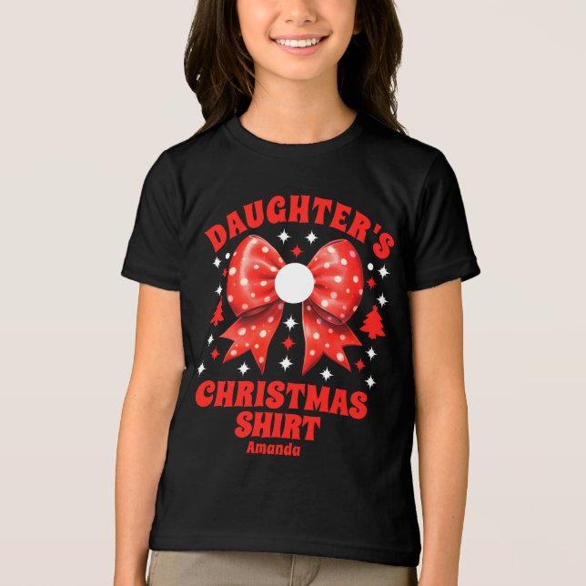 T-shirt En Tri-matière Chemise de Noël de la fille personnalisée (Recto)