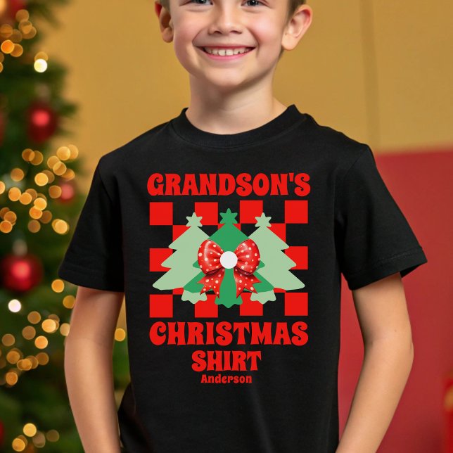 T-shirt En Tri-matière Chemise de Noël personnalisée de Grand-fils (Créateur téléchargé)