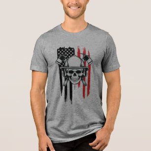 T-shirt En Tri-matière Chemise de pompier crâne homme 