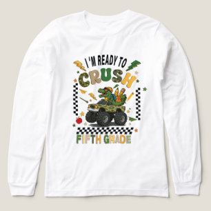 T-shirt En Tri-matière Chemise de rentrée scolaire en camion monstre dino