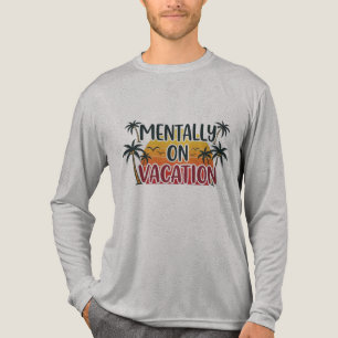 T-shirt En Tri-matière Chemise de Vacances - Plage d'été rétro