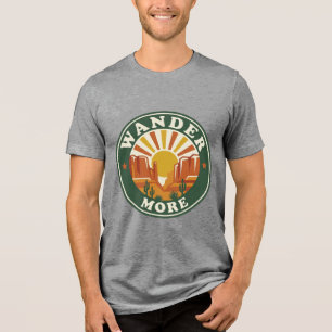 T-shirt En Tri-matière Chemise Désert Canyon Randonnée Plus Rétro Coucher