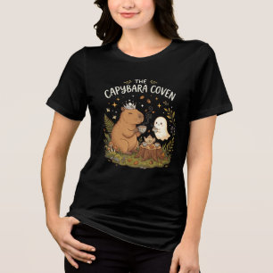T-shirt En Tri-matière Chemise d'Halloween Capybara Coven de fantôme de C