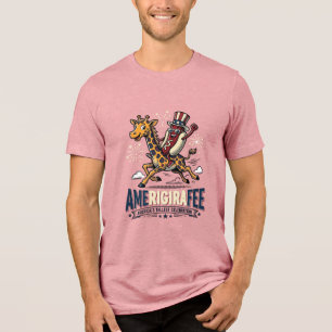 T-shirt En Tri-matière Chemise drôle Amerigiraffee patriotique girafe hot