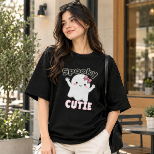 T-shirt En Tri-matière Chemise fantôme mignonne et effrayante - Arc rose