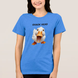 T-SHIRT EN TRI-MATIÈRE CHEMISE FEMME AMOUREUSE DE CANARD BLEU
