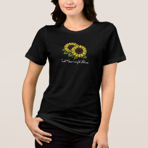 T-shirt En Tri-matière Chemise femme tournesol 'Laissez briller votre lum