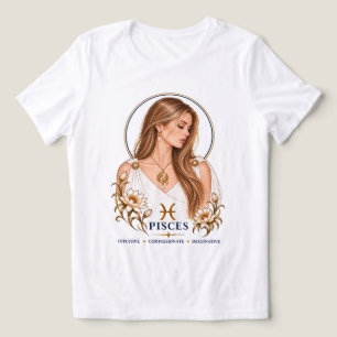 T-shirt En Tri-matière Chemise graphique avec portrait du zodiaque Poisso