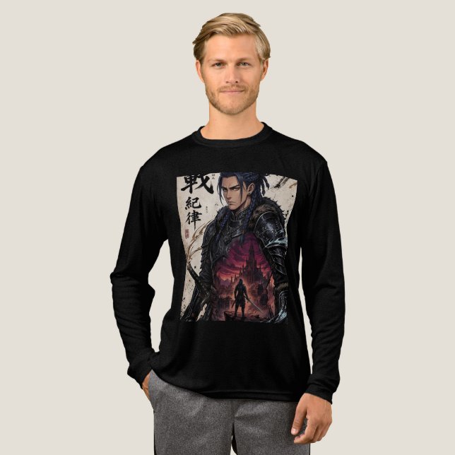T-shirt En Tri-matière Chemise graphique Dark Samurai Fantasy Warrior (Recto complet)