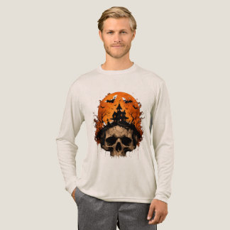 T-shirt En Tri-matière Chemise Halloween Crâne Maison Hantée