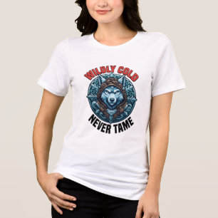 T-shirt En Tri-matière Chemise Loup Bleu Sauvagement Froid Jamais Dompté