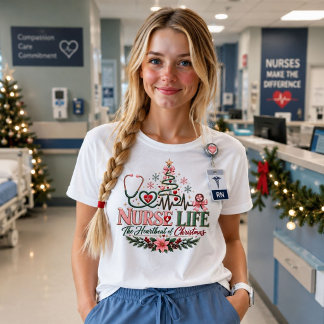 T-shirt En Tri-matière Chemise Nurse Life Le rythme de Noël