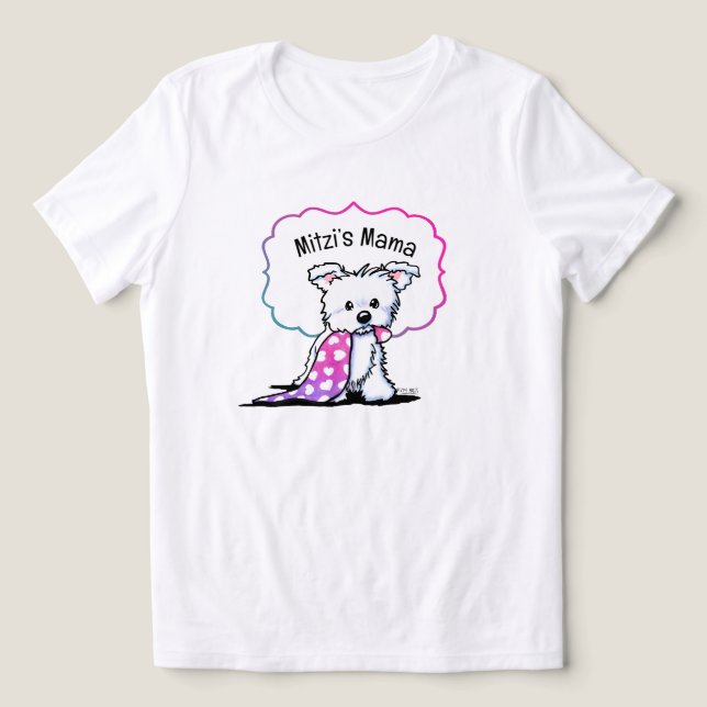 T-shirt En Tri-matière Chemise personnalisée Cute Chiot Blanc (Design Recto)