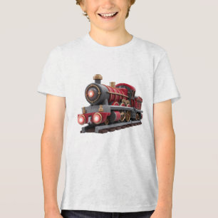 T-shirt En Tri-matière Chemise pour enfants - Train à vapeur rouge classi