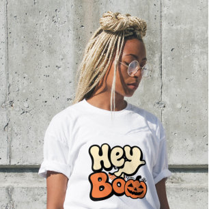 T-shirt En Tri-matière Chemise rétro groovy Halloween pour femmes “Hey