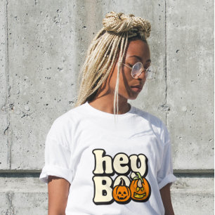 T-shirt En Tri-matière Chemise rétro groovy Halloween pour femmes “Hey