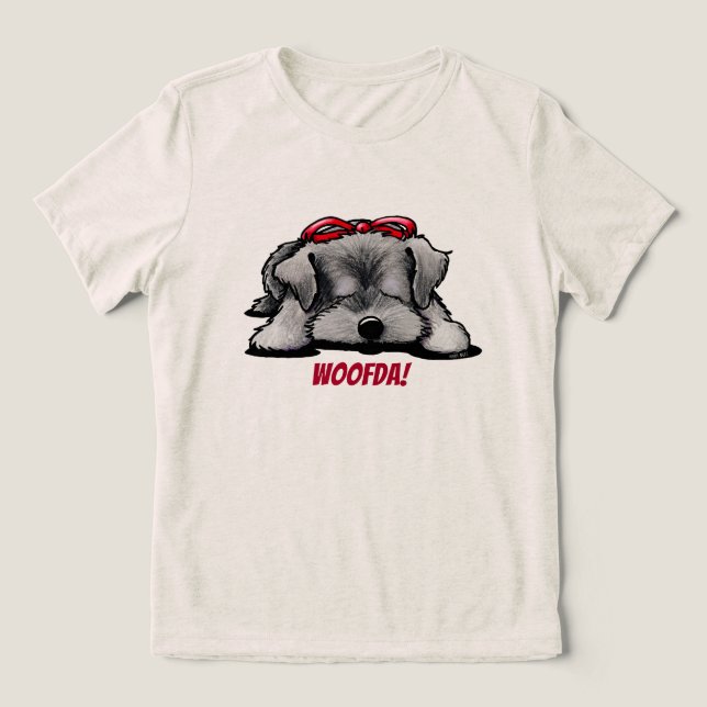 T-shirt En Tri-matière Chemise Schnauzer Woofda Tri-Blend (Design Recto)