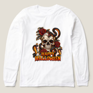 T-shirt En Tri-matière Chemise T-Shir crâne serpent gothique Joyeux Hallo